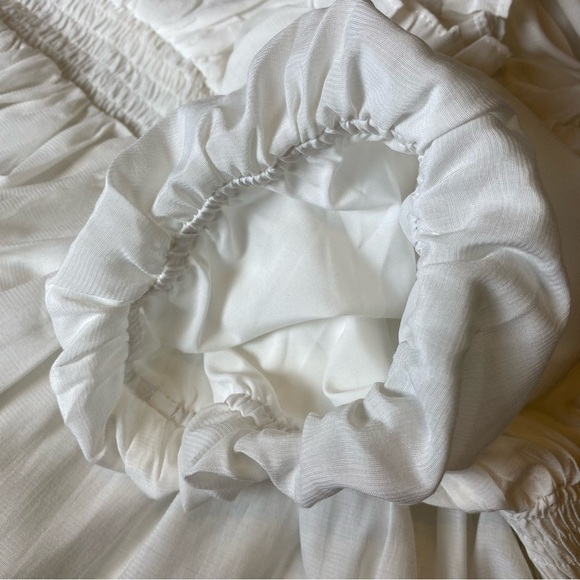 SCARLET DARKNESS Renaissance Medieval Pirate Shirring Steampunk Top White Size L - Picture 6 of 12